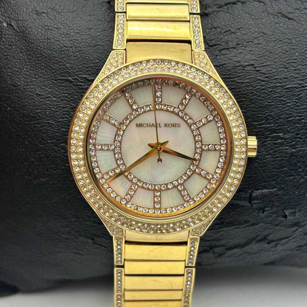 Michael Kors Kerry Watch MK3312 Mother Pearl Dial Embellished Crystal Bezel
